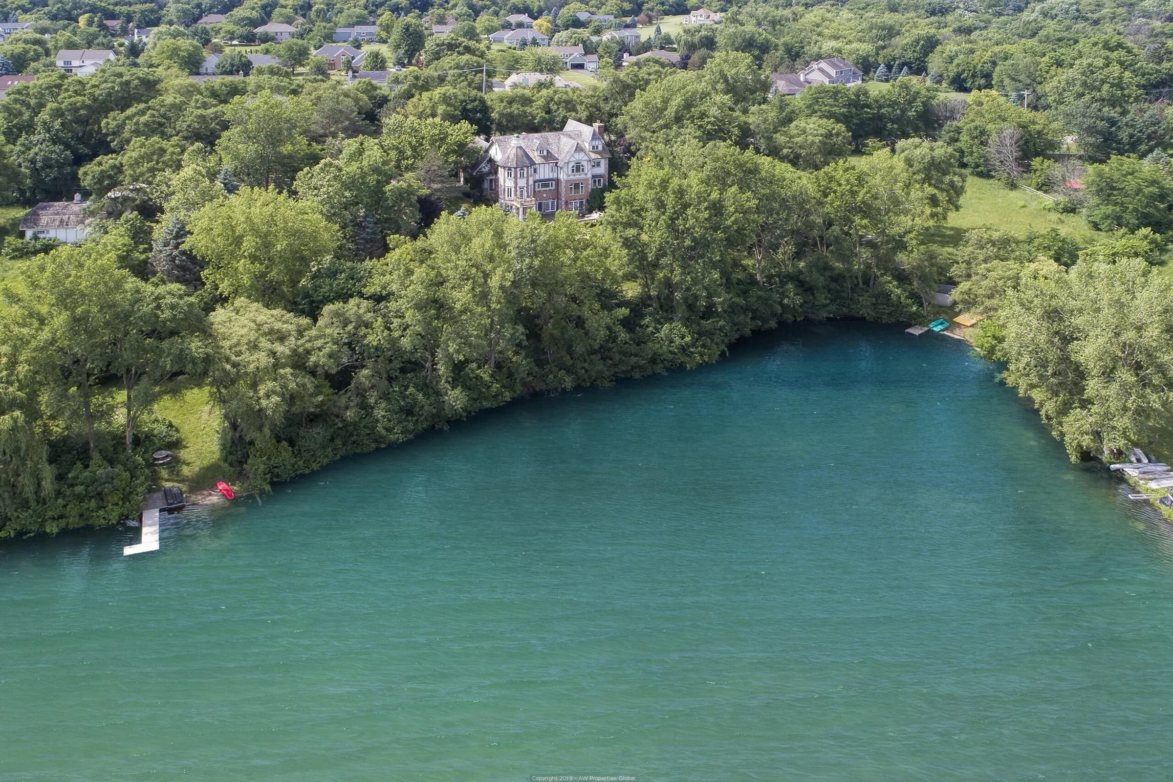 Lakefront, 10+ Acre Estate with Pier on Private Lake, Equestrian Stable & Outbuilding w/ Coach House in McHenry, photo 3